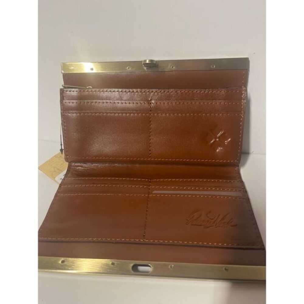 Patricia Nash Floral Print Leather Wallet with Gold‎ Metal Frame Clasp Closure